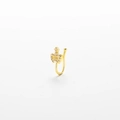 Golden crown-shaped non-pierced U-shaped nose clip with micro-inset zircons for women - Crown Shape (E1270-1)