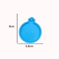 Blue round silicone mold with snowflake and elk patterns for DIY Christmas ornaments - Round Tag