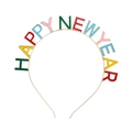 Colorful HAPPY NEW YEAR rhinestone headband for festive party celebrations and New Year events - Colorful Drip Oil / Colorful