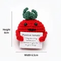 Handmade crochet tomato doll with motivational card, size 6cm height and 6.5cm width - Mini Tomato with Positive Card
