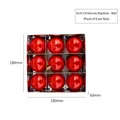 9-piece set of 6cm shiny red Christmas ball ornaments in a snowflake display box - Red