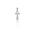 Ciondolo a croce Ankh in argento lucido in acciaio inossidabile con finitura brillante - DZ02 (Croce Ankh) / Argento