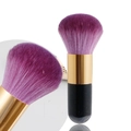 Portable foundation brush with purple gradient bristles and black chunky handle - Big Chubby Taro Purple Hair (With Net)
