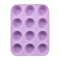 Stampo per muffin in silicone viola a 12 fori per la cottura di cupcake antiaderente - Silicone / 12 Tazze Viola