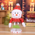 Christmas snowman clear candy jar with red hat and Merry Christmas text decor - Large Penguin