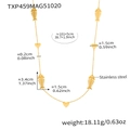 Gedetailleerde maten en gewichtsspecificaties voor de visgraatketting met hart - Gouden Hart Visgraat Ketting (101+5cm)