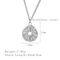 Vintage irregular sun pleated silver titanium steel necklace with star pendant and chain - Silver