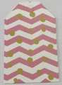 Pink chevron gift tag with gold foil dots on premium white cardstock with pre-cut hole - Gift Tag - Polka Dots Chevron