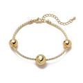 Bracciale con perline placcato oro 18 carati con catena regolabile e finitura lucida - Bracciale a Catena Con Sfere Oro