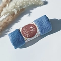 Pleated bubble cotton viscose shawl in a soft light blue color with floral packaging - Style #107