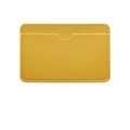 Compact yellow faux leather card holder with litchi texture and precise stitching - 3 Slots Thick Style / Yellow