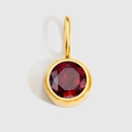 Gold-plated stainless steel pendant featuring a brilliant round-cut red rhinestone - Gold / Jan-Red