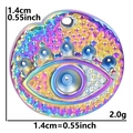Détail du pendentif œil maléfique arc-en-ciel de 1,4 cm en acier inoxydable plaqué or 18k - Arc-en-ciel