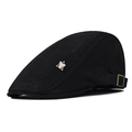 Detalle de la gorra negra de algodón con logo de pájaro plateado y hebilla ajustable - Ajustable / Negro