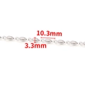 Edelstahl-Laternenkette für DIY-Schmuck mit Gliedern in 10,3 mm x 3,3 mm Größe - 3D-Kreuzkette 3.3mm / Stahlfarbe