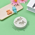 Silicone mold with rabbit and bear shapes for DIY fondant and resin crafts, 6.5cm diameter - Rabbit And Bear Double Cavity Style (1)