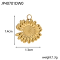 Detail of sunflower pendant charm in golden finish with size 1.4cm and weight 1.3g - Gold Sunflower JP40701DW0