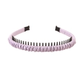 Elegant purple braided headband for women with black inner comb teeth for hair grip - 125 Light Purple