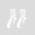 Klassische weiße gerippte Sportsocken aus atmungsaktivem Baumwollmix für den Alltag - Einfache elastische Crew Socken / Weiß