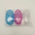 Three-piece set of blue, pink, and clear silicone finger toothbrushes for pets - 3pcs Set Boxed (Blue/Pink/Transparent)