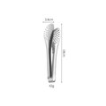 18cm stainless steel food tongs with perforated head design and silver metallic finish - Round Hole Tongs 7 Inch