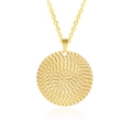 Collar redondo bañado en oro de 18k pulido con textura tejida y cadena elegante - Dorado