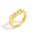 Anillo de sello en acero inoxidable bañado en oro de 18K con grabado HOPE pulido - US 6 / Dorado
