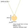 Polished golden stainless steel heart pendant necklace with 28x24mm dimensions - Gold Heart Brand Style-Stainless Steel (NMSN-B238-1)