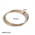 Three-layer interlocking stainless steel bangles in gold and silver finish - Gold and Silver Two-tone Triple-layer Style (TB7214-M) / 18K Gold Plated