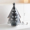 30cm silver folding paper Christmas tree with star topper and matching ornaments - Bright Silver Star Tree