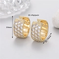 Detailansicht der Goldohrringe mit Zirkonia, Gewicht 22,45g, Maße 24x21,78mm - H-12161 Gold Weiß Zirkonia Breite Creole