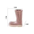 Vase en céramique rose en forme de botte de pluie, hauteur 17cm avec base mouchetée - Rose Poudré Mat