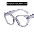 Montatura occhio di gatto chic in resina viola trasparente con lenti trasparenti donna - Viola Trasparente / Lenti Chiare