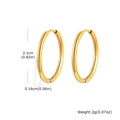 Polished 18k gold plated stainless steel 2.1cm small hoop earrings for women - 1.6*21mm / Gold