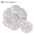 Aurora AB nagelkunst set met strikjes en vlinders in een bloemvormige doos - AB Aurora Strik Strass Mix (04)