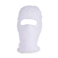 Weißer flauschiger Balaclava Winter-Strickhut mit Augenausschnitt für Kälteschutz - Weiß