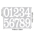 Détail des autocollants chiffres 0-9 en vinyle blanc imperméable de 10cm avec dimensions - 4 Pouces / Blanc
