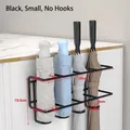 Wall-mounted black metal umbrella rack small size without hooks for home organization - 4 Holes No Hook Black