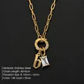 DIY-ketting van 14K verguld roestvrij staal met letter 'b' en zirkonia-bedeltjes - Letter B / Goud