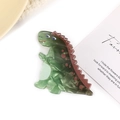 Pince à cheveux mignonne dinosaure vert en plaque d'acétate avec détails de texture marbre - Style 3 / Brontosaure Vert Marron