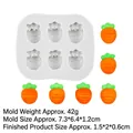 Molde de silicona blanca para 6 mini zanahorias de 7,3x6,4x1,2cm para repostería DIY - 4#B835 Zanahoria (6 Cavidades) / Gris