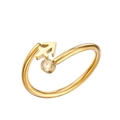 Adjustable 18K gold plated stainless steel ring featuring Sagittarius zodiac sign and zircon - Sagittarius