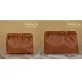 Set of mocha brown pleated PU leather makeup bags with gold Twinkle little Star text - Small + Big Set / Mocha Brown