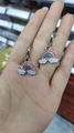 Rainbow cloud drop earrings featuring colorful cubic zirconia set in silver metal - Platinum Rainbow