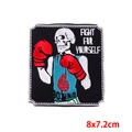 Punk Skelett Boxer Stickerei Aufnäher mit Box-Text für DIY Denim-Jacken Dekor - Box-Skelett