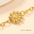 Bracciale dorato con ciondolo a margherita in acciaio inossidabile da 15mm - Margherita Dorata (18)
