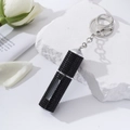 Elegant black rhinestone 5ml refillable perfume atomizer with silver keychain - Black