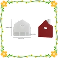 House shape silicone mold with heart cutout for DIY candle holder including size dimensions - Heart House Candlestick
