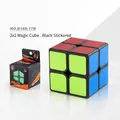 2x2 Zauberwürfel mit Kohlefasermuster glatte Drehung schwarze Basis in Box - Schwarzer Basis Aufkleber Stil (B168-17B)