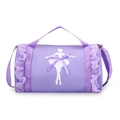 Pink lace ballet dance bag for girls with adjustable shoulder strap and bow detail - Purple (Long Lace Dancer)